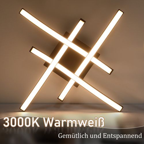 Plafonnier LED Moderne Noir En Bois Avec Lumière Chaude