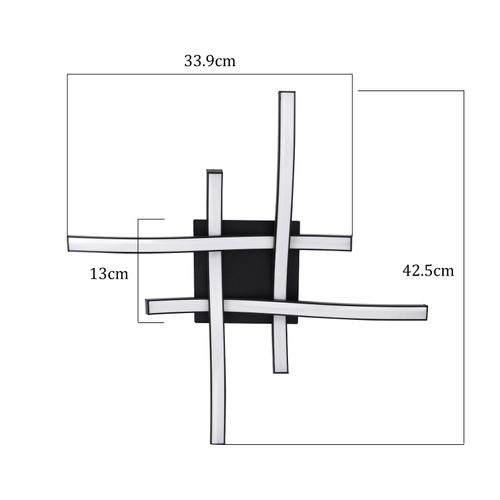 Plafonnier LED Moderne Noir En Bois Avec Lumière Chaude