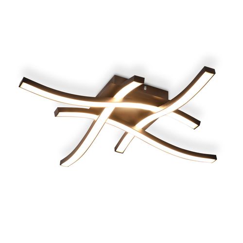 Plafonnier LED Moderne Noir En Bois Avec Lumière Chaude