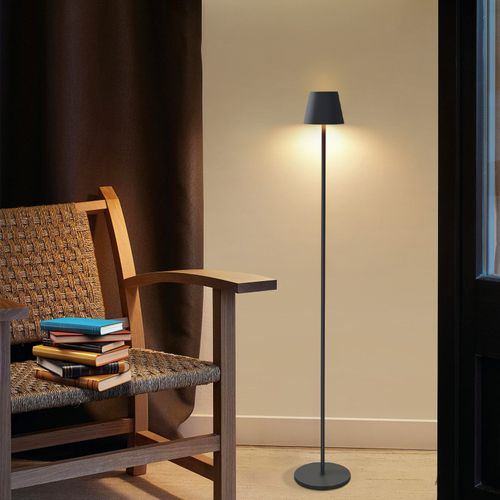 Lampadaire LED Dimmable Moderne Sans Fil 125 Cm - Éclairage De Bureau Noir