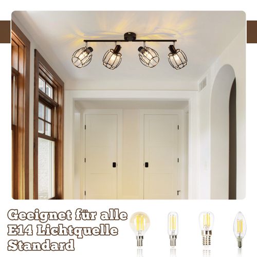 Plafonnier Rétro 4 Flammes E14 En Cristal Pour Hôtel - Éclairage Élégant