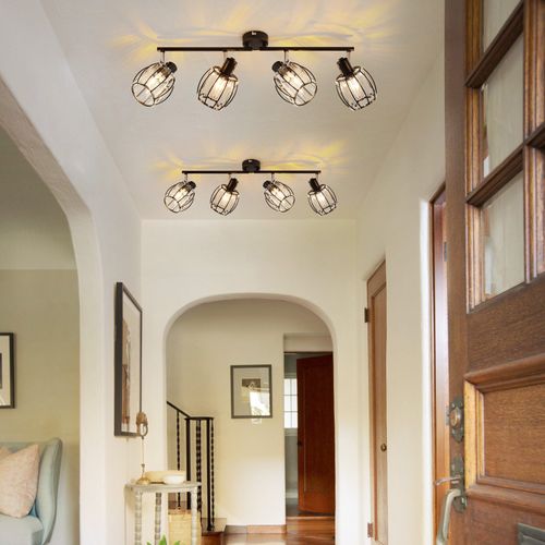 Plafonnier Rétro 4 Flammes E14 En Cristal Pour Hôtel - Éclairage Élégant