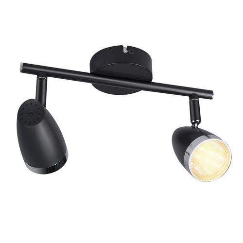 Spot De Plafond 2 Flammes 6w Lampe De Plafond Orientable 350° Noir pourSalon
