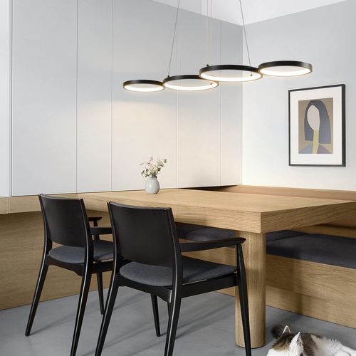 Suspension LED Noir  Modern 4 Lumières 88 Cm Dimmable