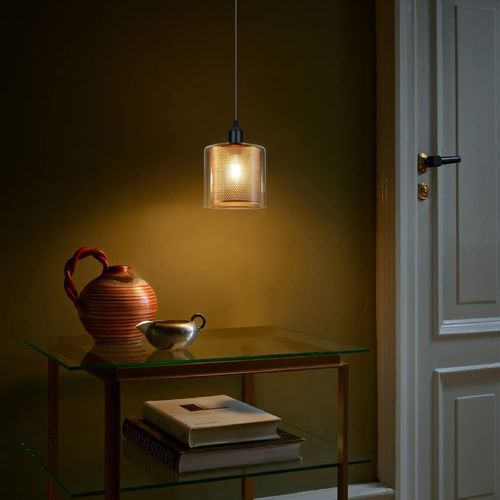 Lampe Suspendue Vintage En Métal Et Verre Pour Table à Manger E14 - Design Rétro Industriel