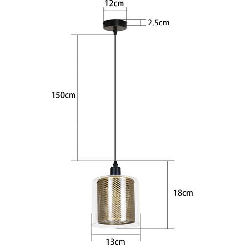 Lampe Suspendue Vintage En Métal Et Verre Pour Table à Manger E14 - Design Rétro Industriel