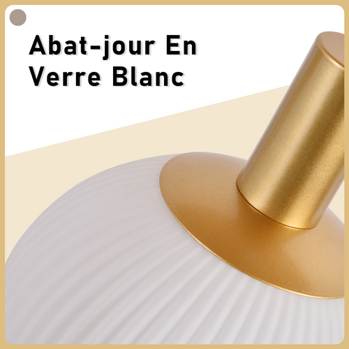 Lustre Moderne Suspendu 3 Flammes E27 Or-blanc Pour Salle à Manger Et Chambre D'hôtel