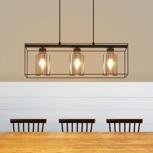 Lampe Suspendue Vintage à 3 Flammes En Verre E27 Pour Salle à Manger Et Cuisine