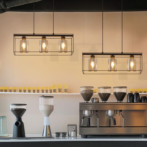 Lampe Suspendue Vintage à 3 Flammes En Verre E27 Pour Salle à Manger Et Cuisine