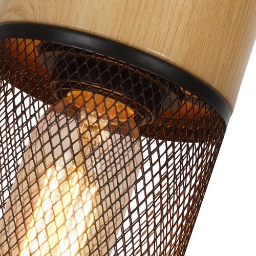 Suspension Moderne En Bois Clair Pour Salle à Manger, Couloir Ou Bar - 1 Ampoule E27