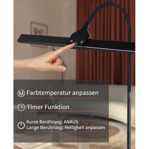 Lampadaire LED Moderne Avec Fonction Tactile Et Minuterie Pour Bureau Et Lecture