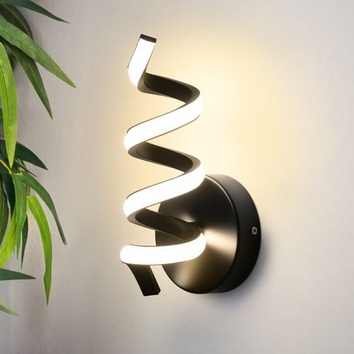 Applique Murale LED Moderne Noire 7w Avec Lumière Chaude Pour Salon
