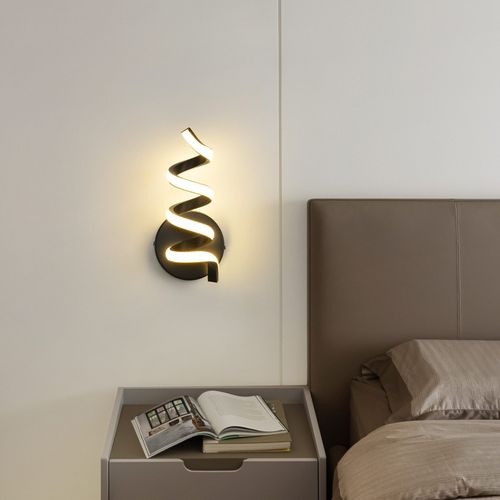 Applique Murale LED Moderne Noire 7w Avec Lumière Chaude Pour Salon