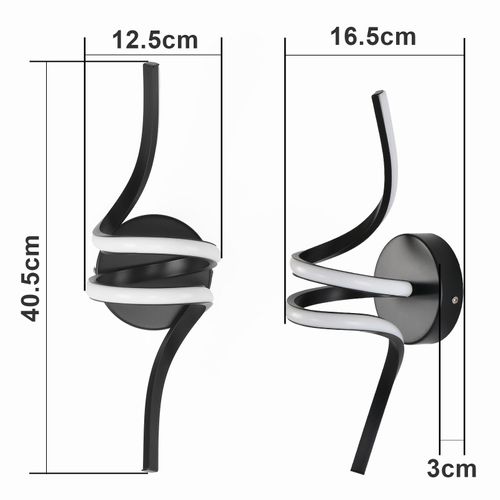 Applique Murale LED Moderne 7w Noir Pour Intérieur - Éclairage Design Pour Escalier Et Couloir