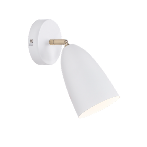 Applique Murale Vintage Réglable Blanche Pour Chambre - Max 40w