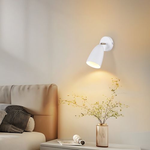 Applique Murale Vintage Réglable Blanche Pour Chambre - Max 40w