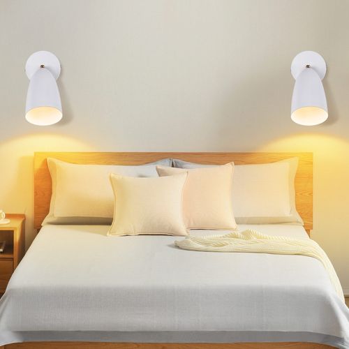 Applique Murale Lot de 2 Vintage Réglable Blanche Pour Chambre - Max. 40w