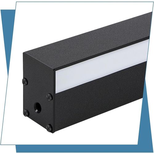 Applique Murale LED D'intérieur - 100cm Blanc Froid Noir Métal 32w - Pack De 2 - Pour Salon