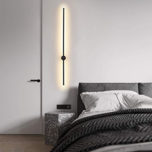 Applique Murale LED Intérieur Noir Moderne 100cm - Pack De 2
