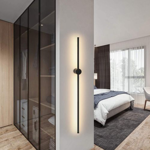 Applique Murale LED Intérieur Noir Moderne 100cm - Pack De 2