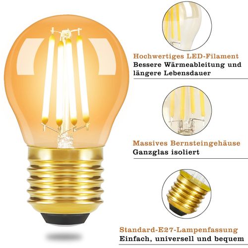 Ampoule LED 6er Edison LED Vintage - G45 2700k E14