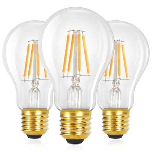Ampoule LED 3er E27 A60 Vintage Edison 4w 2700k Blanc Chaud