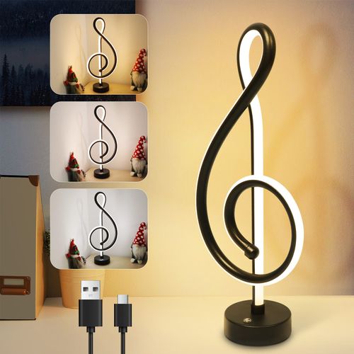 Lampe De Table LED Sans Fil Dimmable Tactile Noir - Éclairage Moderne Et Pratique