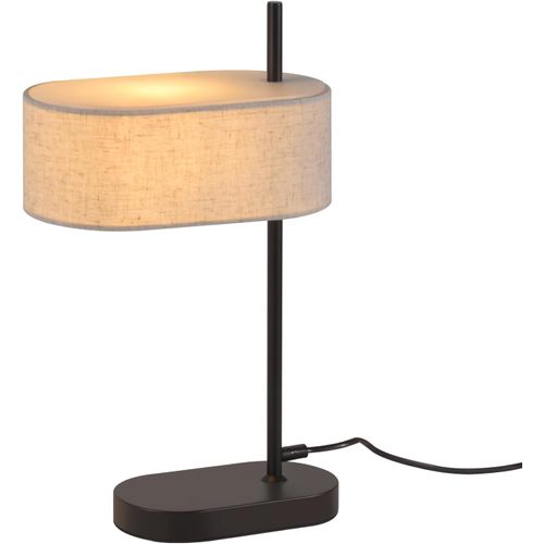 Lampe De Table Salon 44.5cm E14 Noir Lampe De Chevet Lin Abat-jour Tissu