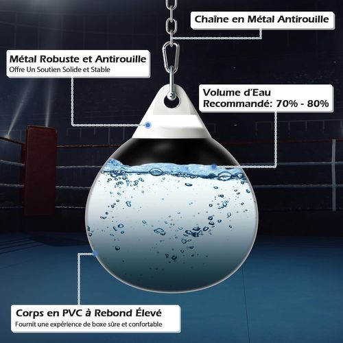 Sac De Frappe à Eau 51,5x68,5 Cm Avec Chaîne Métallique Réglable Charge 80l
