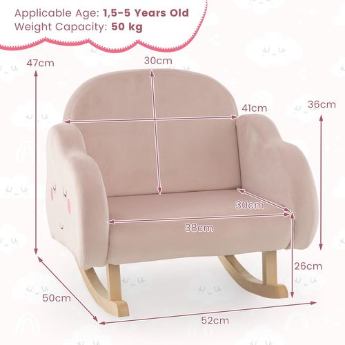 Fauteuil Enfant En Peluche Avec Dossier Et Accoudoirs Confortable (fauteuil à Bascule, Rose Clair)