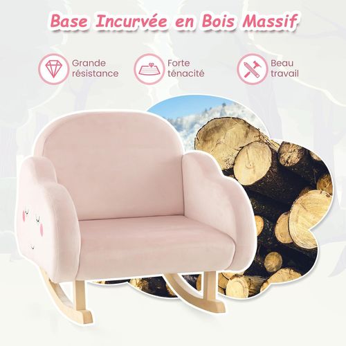Fauteuil Enfant En Peluche Avec Dossier Et Accoudoirs Confortable (fauteuil à Bascule, Rose Clair)
