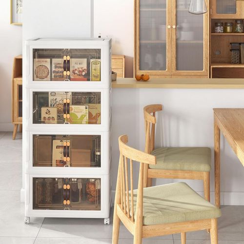 Boîte Rangement Plastique 165l, 4 Caisses De Rangement Pliables ， Salon, Cuisine (165l)