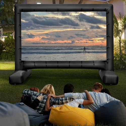 Écran De Projection Cinéma Gonflable 16:9 Avec Souffleur D'air, Écran De Cinéma (257 X 144 Cm)