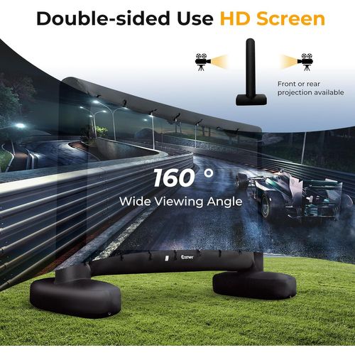 Écran De Projection Cinéma Gonflable 16:9 Avec Souffleur D'air, Écran De Cinéma  (328 X 185 Cm)