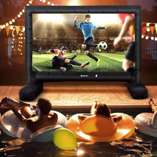 Écran De Projection Cinéma Gonflable 16:9 Avec Souffleur D'air, Écran De Cinéma  (328 X 185 Cm)