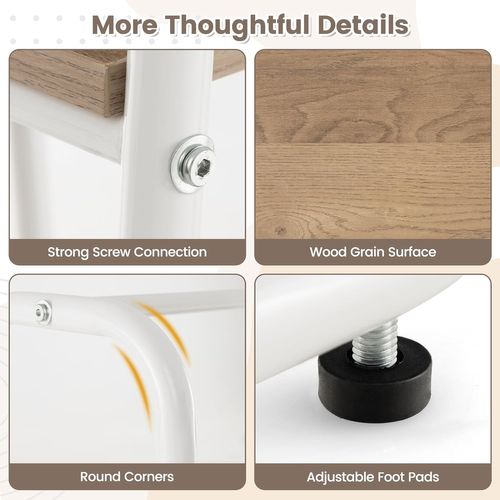 Portant à Vetement, Penderie Vetement Avec Tringle, Style Industriel, Marron Rustique (blanc)