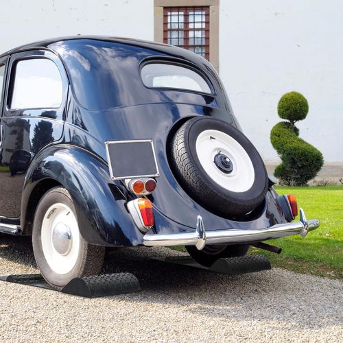 Lot De 2 Butée De Roue Antidérapant Pour Garage, Tapis Aide Au Stationnement, 53 X 25,5 X 5 Cm, Noir