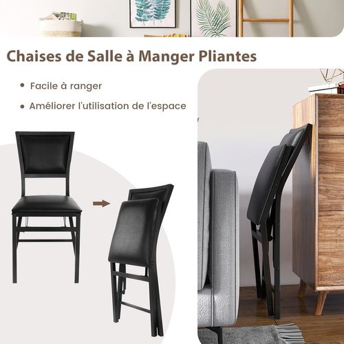 Chaises Salle à Manger Pliables,  Style Moderne, Siège Pliable, Rangement Facile
