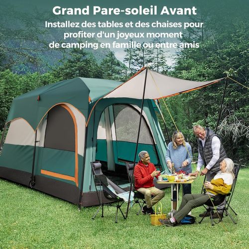Tente De Camping Avec 2 Pièces Pour 4-6 Personnes, Tente Familiale Double Couchage Double