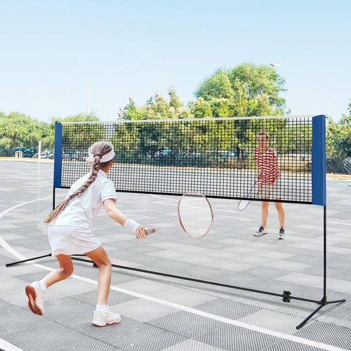 LIFEZEAL Set Badminton Portable - Filet Réglable 89-155 Cm, 2 Raquettes Offertes, Sac Inclus