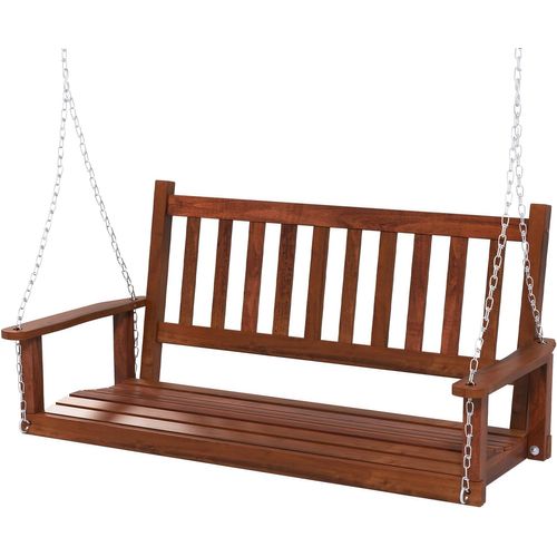 Balançoire De Porche Suspendue Pour 3 Personnes,banc Suspendu , Charge 360kg(marron,2 Places)