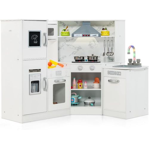 Cuisine D’angle Enfants Avec 16 Accessoires Et Son Et Lumière,jeu De Cuisine,pour Enfants De 3 Ans+