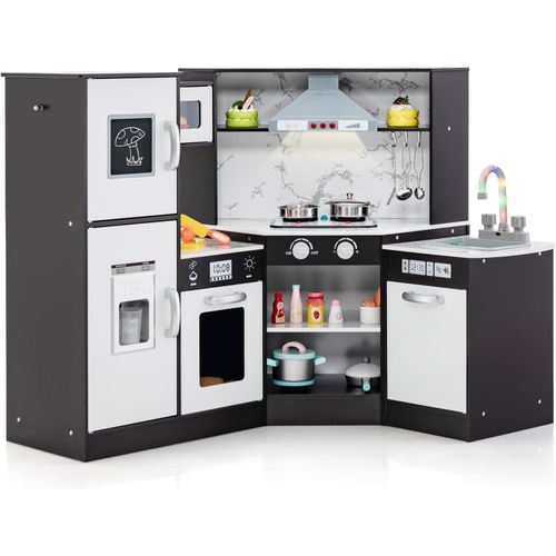 Cuisine D’angle Enfants Avec 16 Accessoires Et Son Et Lumière,jeu De Cuisine,pour Enfants De 3 Ans+