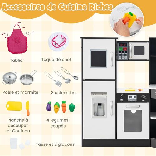 Cuisine D’angle Enfants Avec 16 Accessoires Et Son Et Lumière,jeu De Cuisine,pour Enfants De 3 Ans+