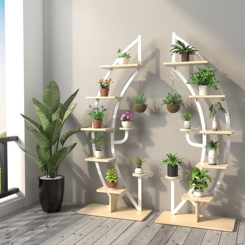 Étagère à Plantes Rotative 3 Niveaux - Support Murale En Métal Pour Fenêtre - Déco Salon, Balcon