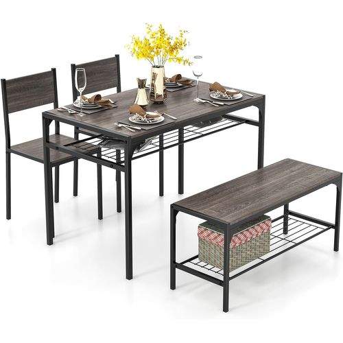 Ensemble Table Et Chaise Pour 4 Personnes, Table Cuisine, Table à Manger 110 X 65 Cm (gris)