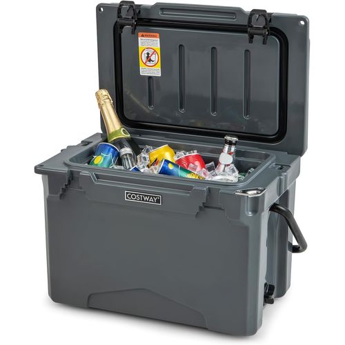 Glacière Isotherme Portable Avec Bouchon De Vidange Et Porte-gobelets, Glacière Rigide (gris)