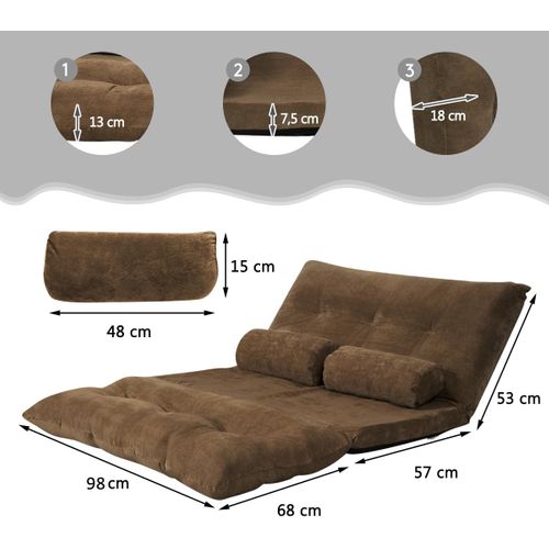 Canapé De Sol Pliable En Velours Côtelé, Canapé-lit Convertible(café)