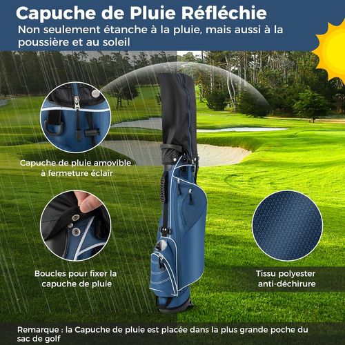 Sac De Golf Trépied à Compartiments à 4 Voies, Sac De Transport Pour Golf Avec 4 Poches Zippée