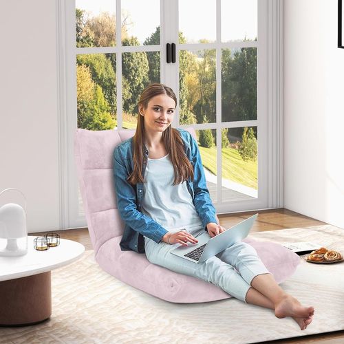 Canapé Paresseux Tatami Pliable Chaise De Plancher Coussin De Chaise De Lit Siège De Sol, Rose Clair